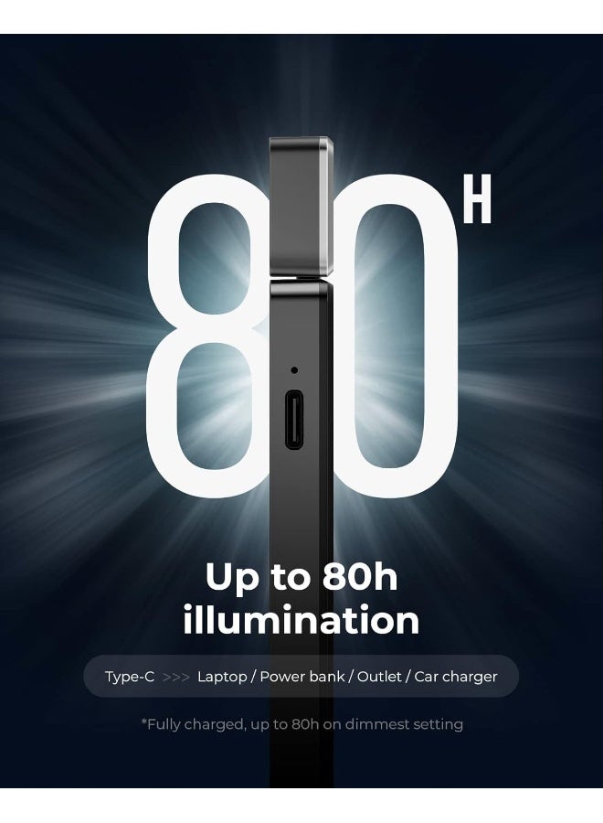 86lux Reading Lamp Book Clamp, Rechargeable Book Lamp for Reading in Bed, Ultralight LED Clamp Lamp with 3 Amber Colours and Continuous Dimming for Night Reading for Book Lovers, Children, Grey - Image 5